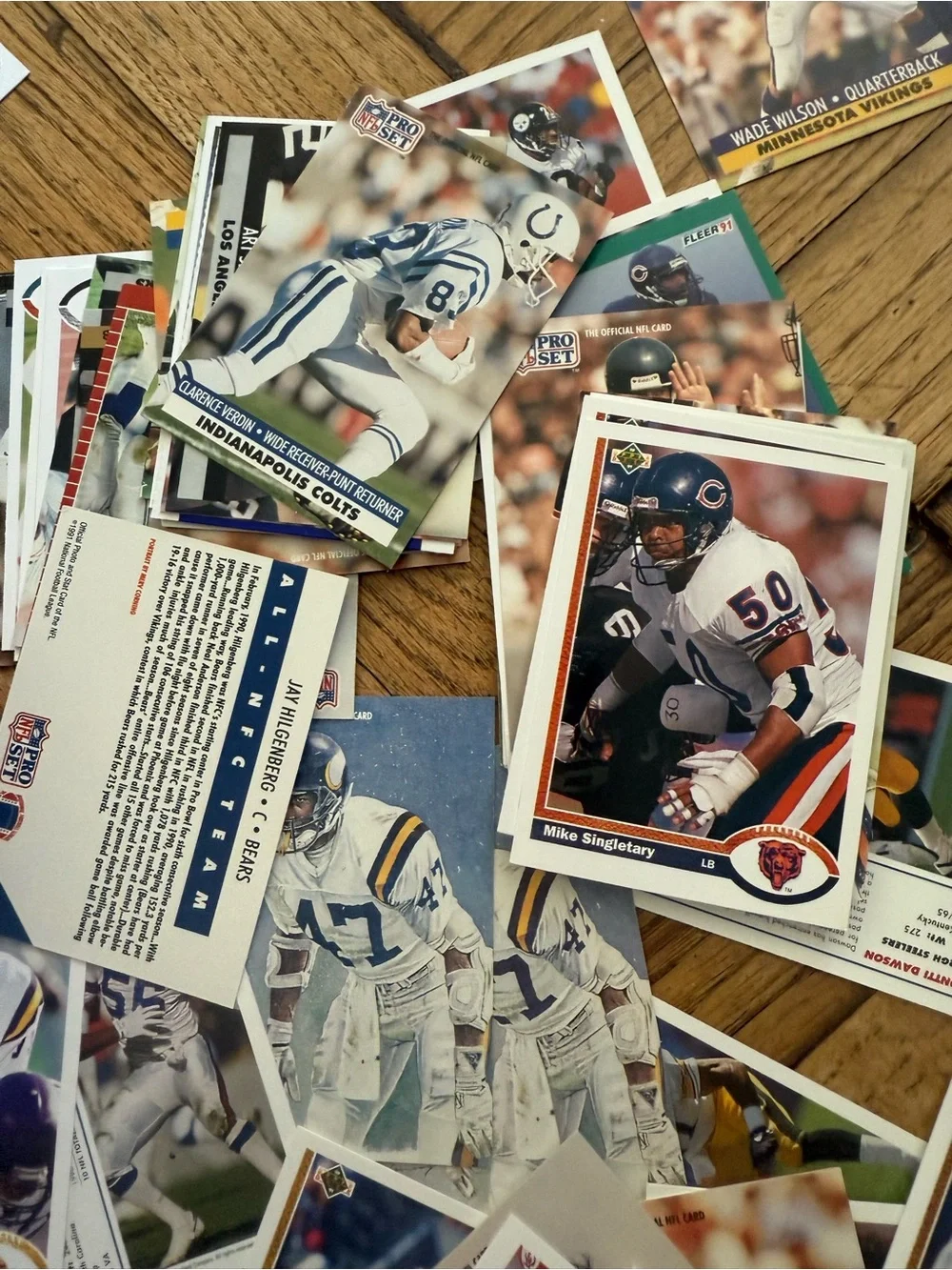 Large Lot of Football Trading Cards in Zip Bag - Multicolor